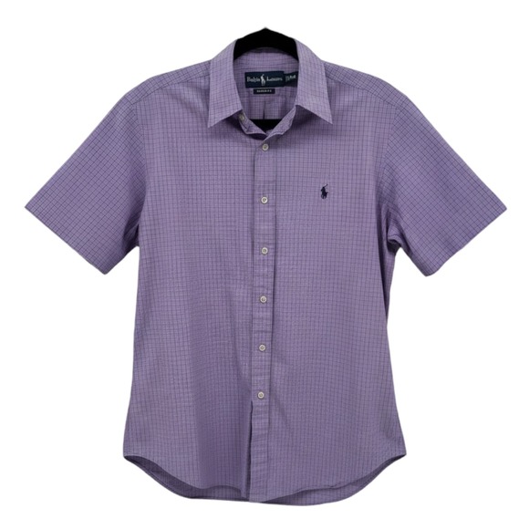 Ralph Lauren Other - Ralph Lauren Men's‎ M Purple Gingham Check Short Sleeve Shirt Classic Fit Preppy